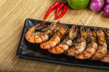 Boiled big tiger fresh shrimp