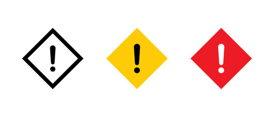 Square warning sign icon. Danger, caution symbol