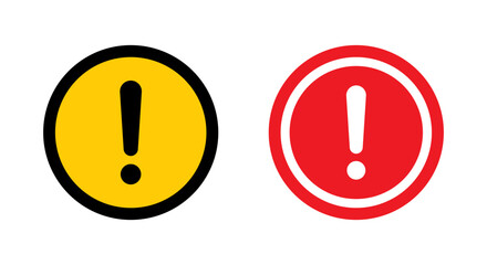 Circle warning sign icon. Danger, caution symbol