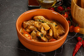 Thai Tom yum soup with chicken