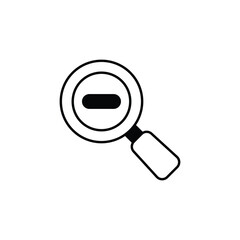 Zoom Out icon design with white background stock illustration
