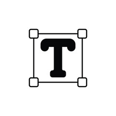 Type Tool icon design with white background stock illustration