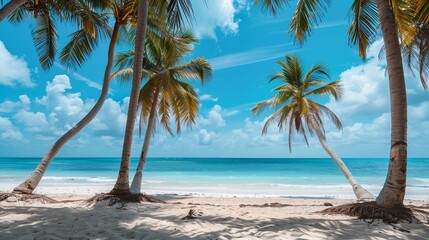 Fototapeta premium Palm Trees on a Tropical Beach