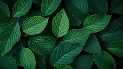 Fototapeta premium Green leaf texture. Green leaves pattern background. Natural background and wallpaper , ai