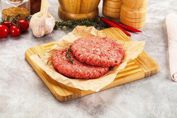 Raw beef minced meat cutlet