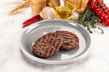 Grilled beef cutlet for burger
