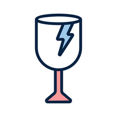 Fragile icon design isolated on white background, breakable package