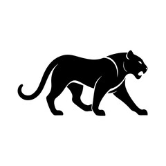 A modern, persuasive logo of a prowling panther for luxury products.




