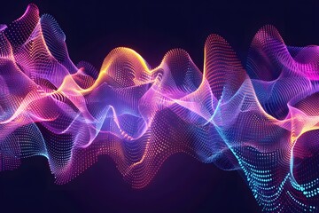 Fototapeta premium Abstrakte Darstellung von Frequenzen und Wellenformen in leuchtenden Farben