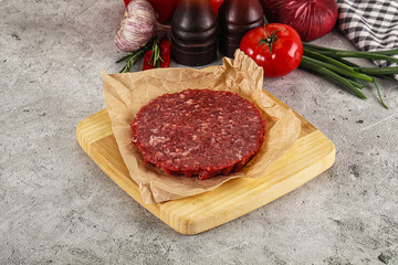 Raw beef burger cutlet minced meat