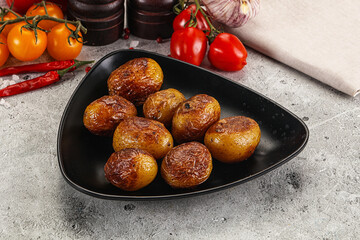 Baked baby potato in the bowl