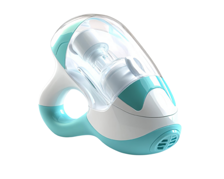 A modern steam inhaler designed for respiratory relief, featuring a sleek, ergonomic design for easy use and effective treatment.