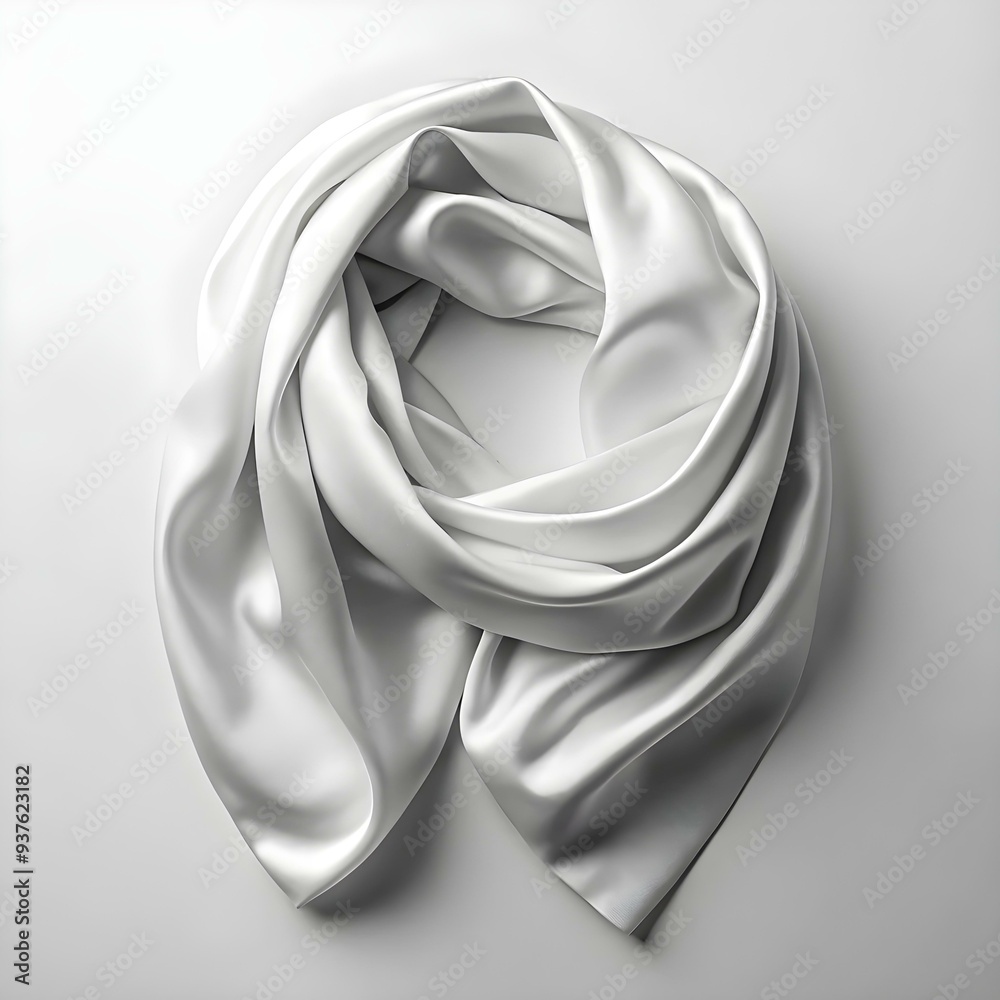 Wall mural white satin scarf