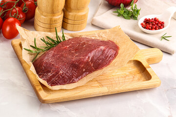 Raw beef meat uncocked steak