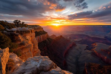 Obraz premium Atemberaubender Sonnenuntergang im Grand Canyon