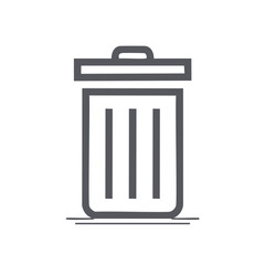 Simple trash can outline icon. Vector illustration of a simple trash can outline icon, perfect for website design or app development.