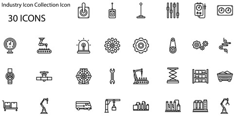 Set of Industry Icon Collection icons. Line art style icons bundle. vector illustration