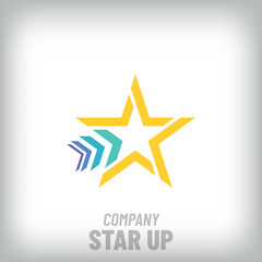 Obraz premium Creative rising star modern logo. Corporate company and target icon set. vector