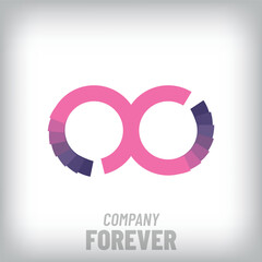 Creative folding infinity sign modern logo. Corporate company and balance icon set. vector
