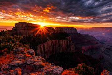 Obraz premium Atemberaubender Sonnenuntergang im Grand Canyon