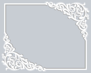 Decorative frame in the illustration.Vector illustration with a decorative frame in white on a colored background.