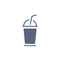 Cold drink icon with straw. Simple icon of a cold beverage in a cup with a straw. Perfect for drink menus, apps, and websites.