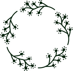 Hand drawn plant doodle elements