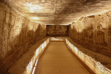 interior of ancient egyptian Abu Simbel temple