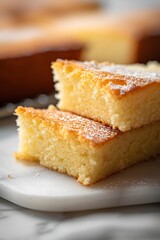 Macro shot of slices of a simple cake AI generated illustration