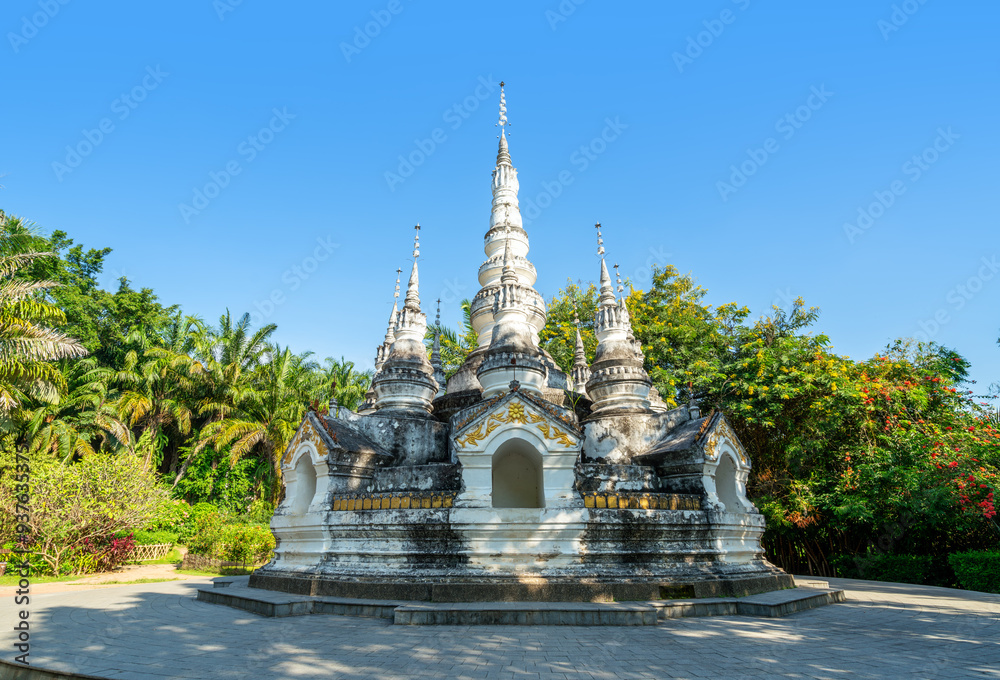 Canvas Prints White pagoda in Buddhist temple in Xishuangbanna, Sipsongpanna, or Sibsongbanna in the south of Yunnan province, People's Republic of China.