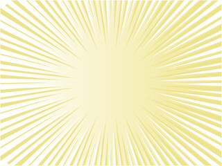 Obraz premium 勢いよくスパークするポップな集中線背景素材_ライトイエロー