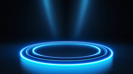 Circle light effect background. Magic light lines swirling. Abstract swirl lines motion light effect. Energy element. Sparkling scene. Dynamic ellipse. For product display. Technology