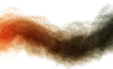 Watercolor paint stain texture overlay, realistic cutout, transparent background