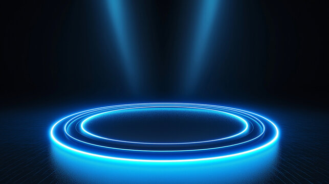 Circle light effect background. Magic light lines swirling. Abstract swirl lines motion light effect. Energy element. Sparkling scene. Dynamic ellipse. For product display. Technology