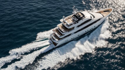 Naklejka premium luxury yacht in the sea