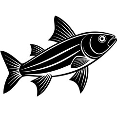 grey mullet fish silhouette Vector SVG