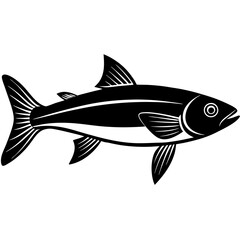 grey mullet fish silhouette Vector SVG