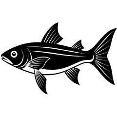 grey mullet fish silhouette Vector SVG