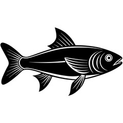 grey mullet fish silhouette Vector SVG