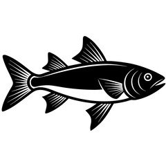 grey mullet fish silhouette Vector SVG