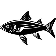 grey mullet fish silhouette Vector SVG