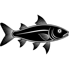 grey mullet fish silhouette Vector SVG