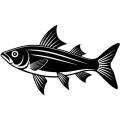grey mullet fish silhouette Vector SVG