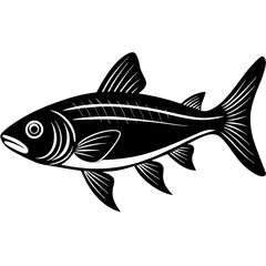 grey mullet fish silhouette Vector SVG