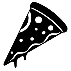 Pizza single slick silhouette vector illustration