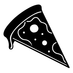 Pizza single slick silhouette vector illustration