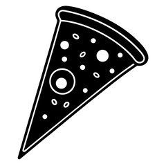 Pizza single slick silhouette vector illustration