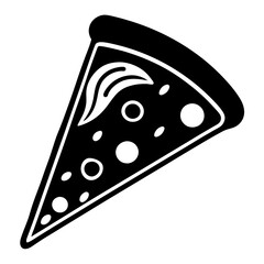 Pizza single slick silhouette vector illustration