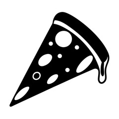 Pizza single slick silhouette vector illustration