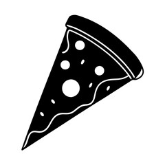 Pizza single slick silhouette vector illustration